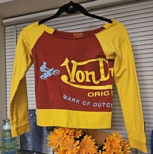 Von Dutch Red and Yellow Crop Top